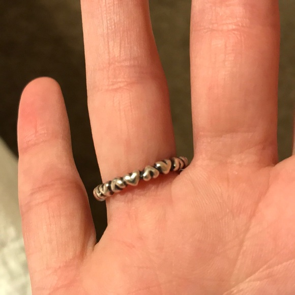 Pandora Silver Heart Band Ring Hotsell 